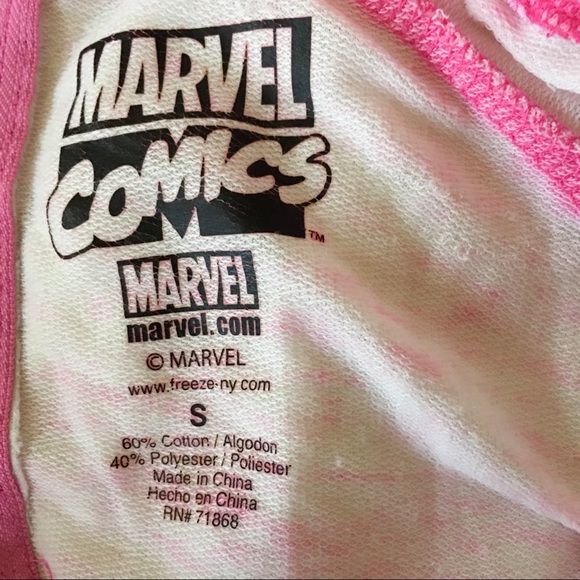 Marvel Comics Burnout Shirt Pink Size Small - Picture 3 of 7